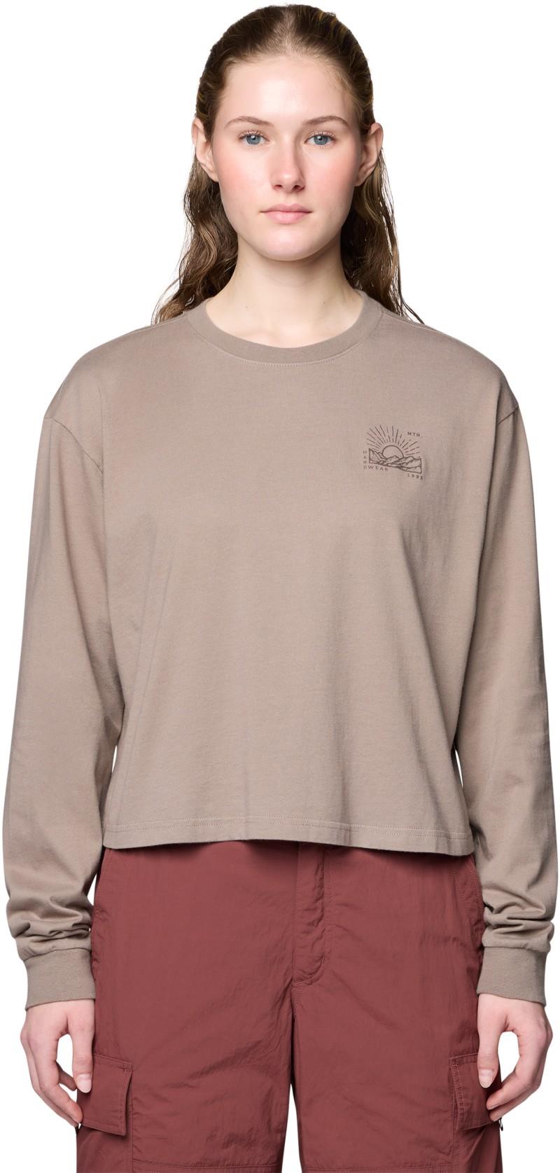 Mountain Sun Boxy Crop LS - Womens - wild taupe 1