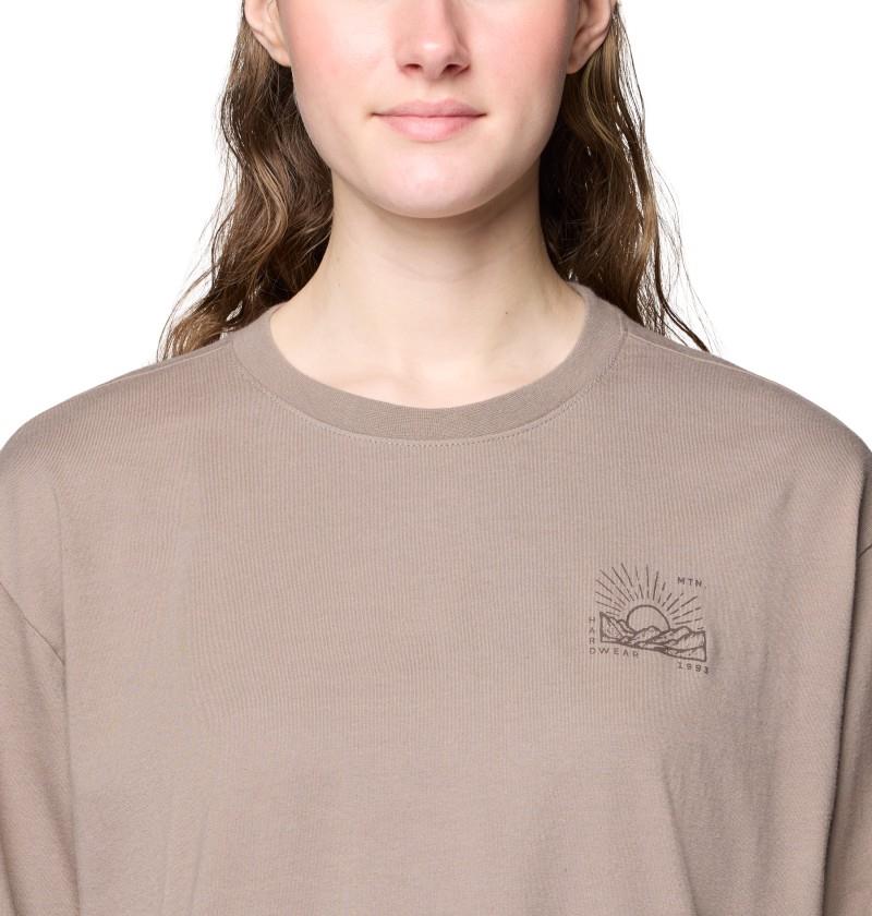 Mountain Sun Boxy Crop LS - Womens - wild taupe 1