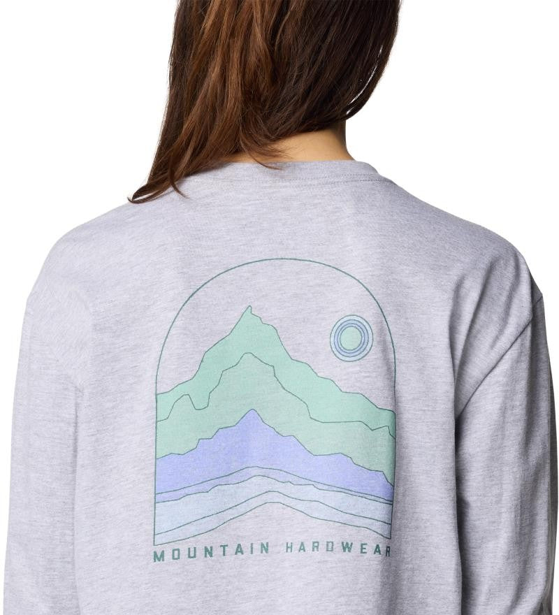 Mountain Sunset Boxy Crop LS - Womens - hardwear grey heather 1