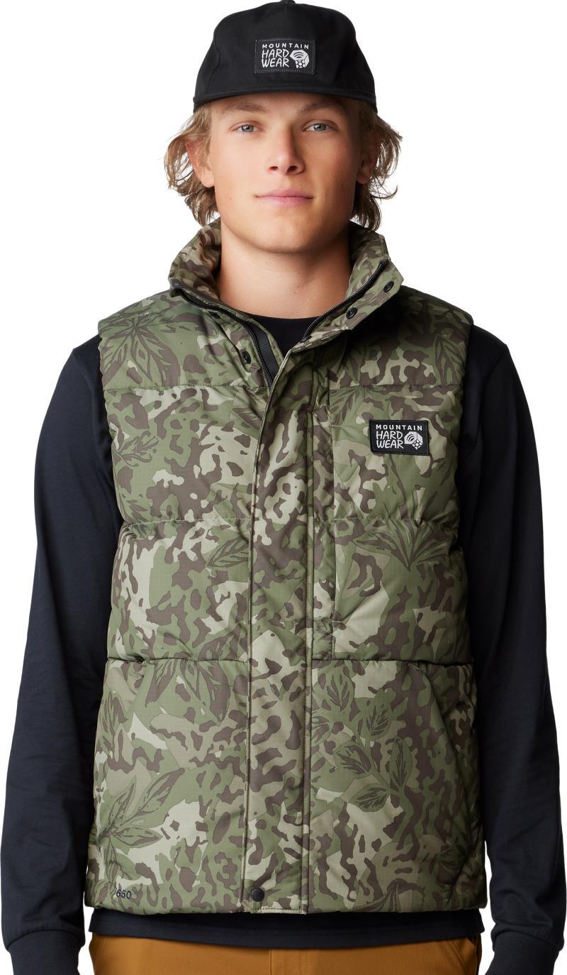 Nevadan Down Vest - Mens - Stone Green Forests Floor Print 1