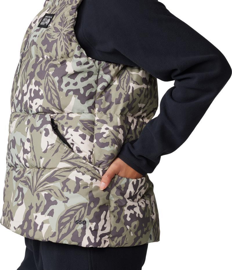 Nevadan Down Vest - Womens - Mantis Green Forests Floor Print 3