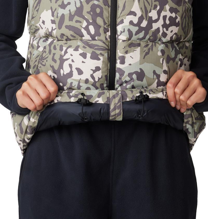 Nevadan Down Vest - Womens - Mantis Green Forests Floor Print 4