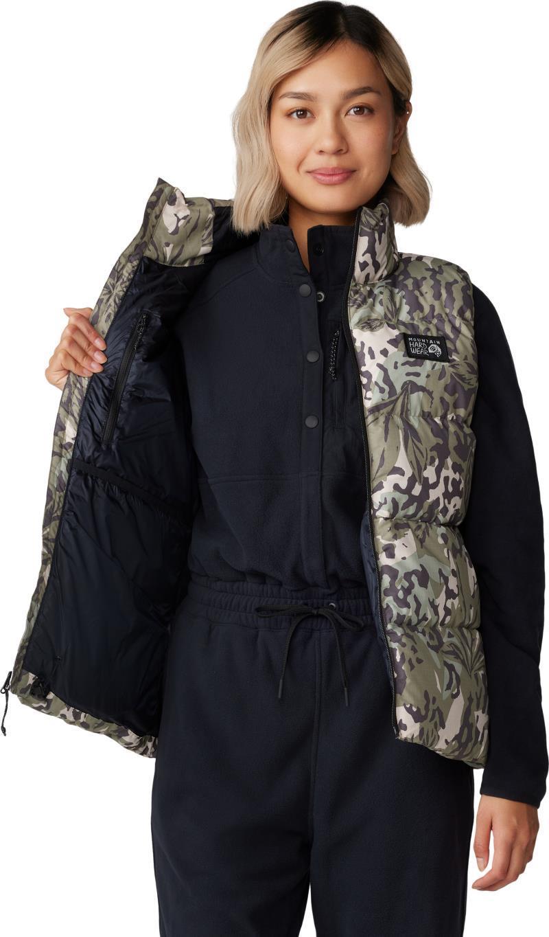 Nevadan Down Vest - Womens - Mantis Green Forests Floor Print 5