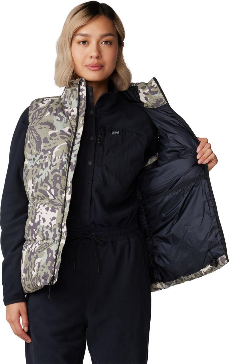 Nevadan Down Vest - Womens - Mantis Green Forests Floor Print 6