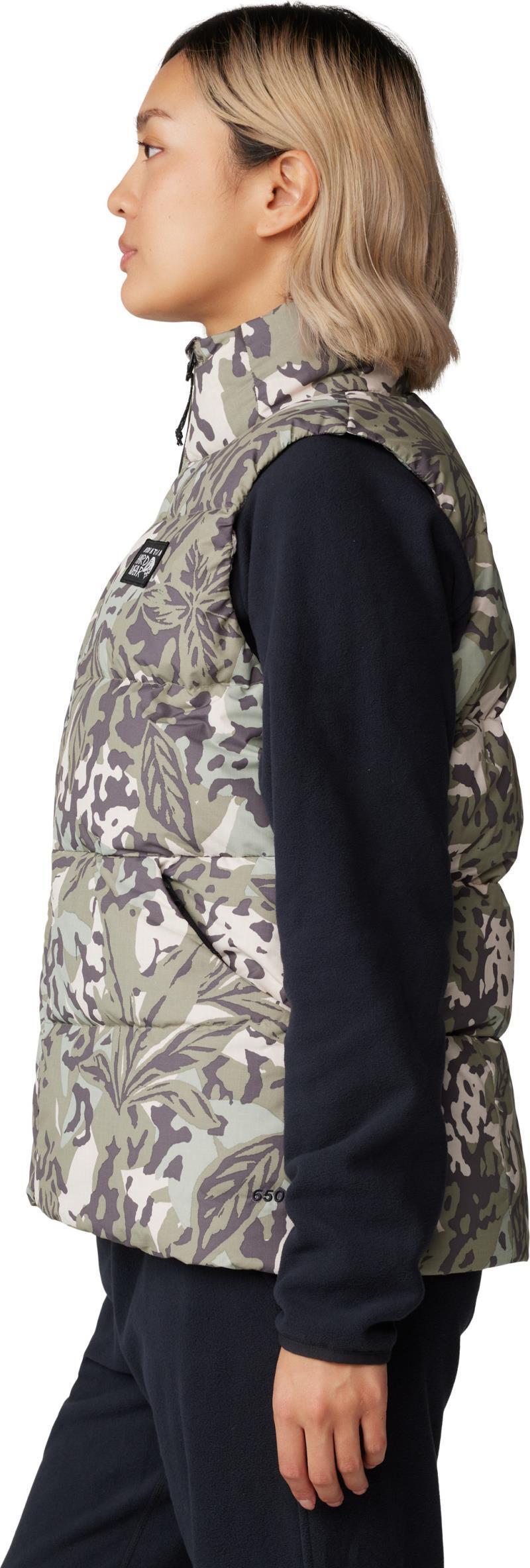 Nevadan Down Vest - Womens - Mantis Green Forests Floor Print 7
