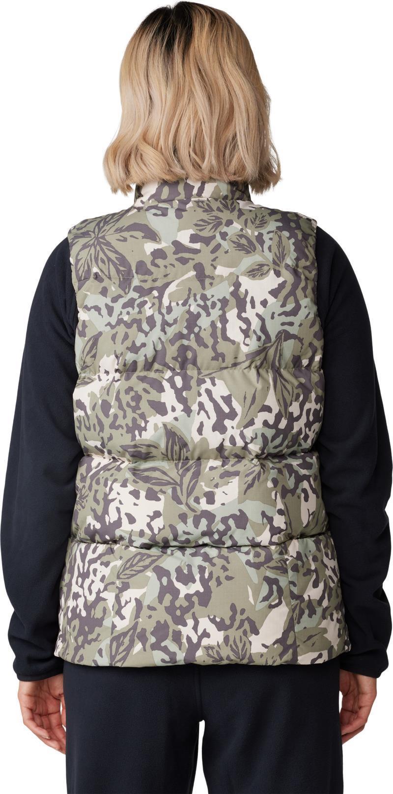 Nevadan Down Vest - Womens - Mantis Green Forests Floor Print 2