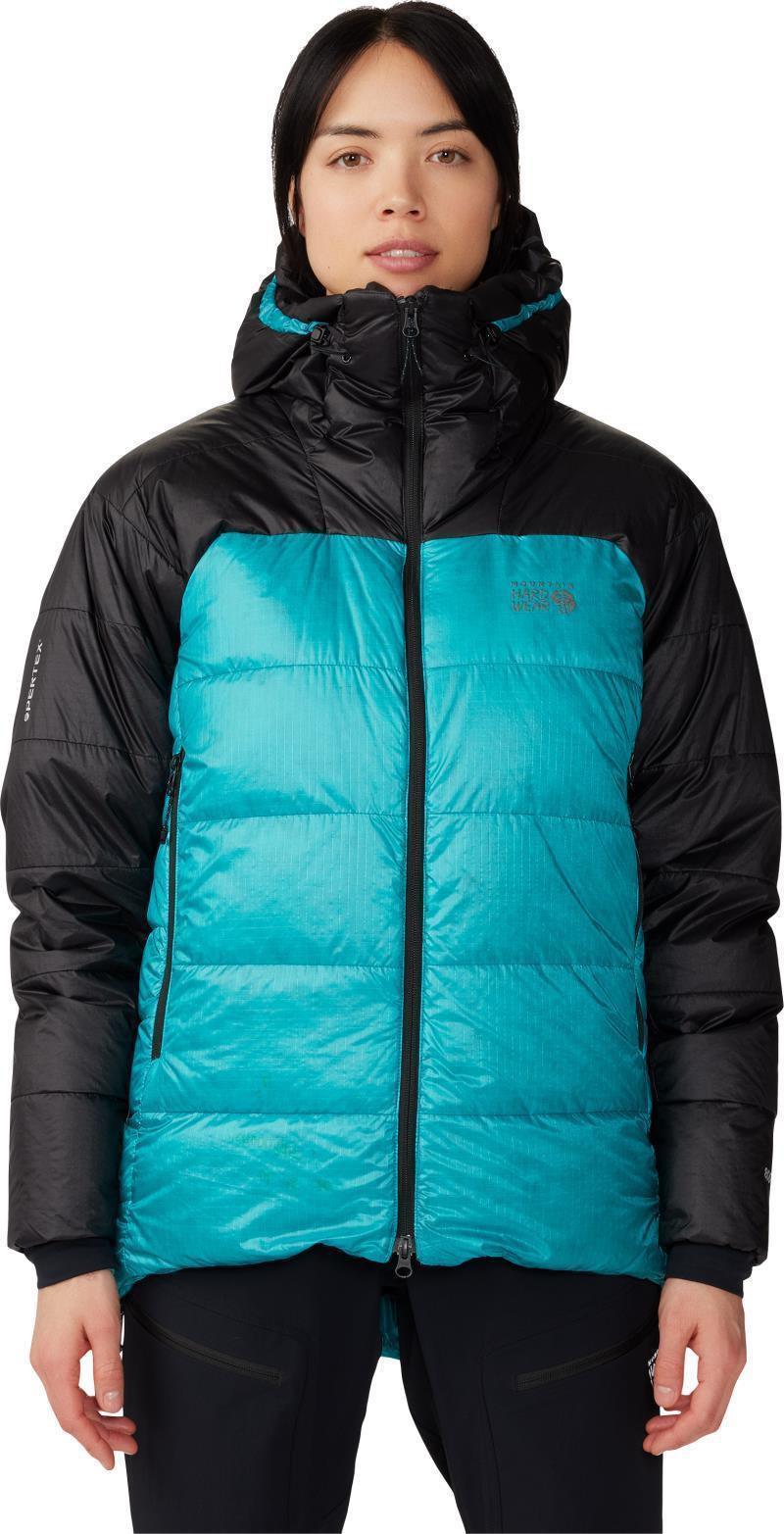 Phantom Belay Down Parka - Womens - Synth Green / Black 2