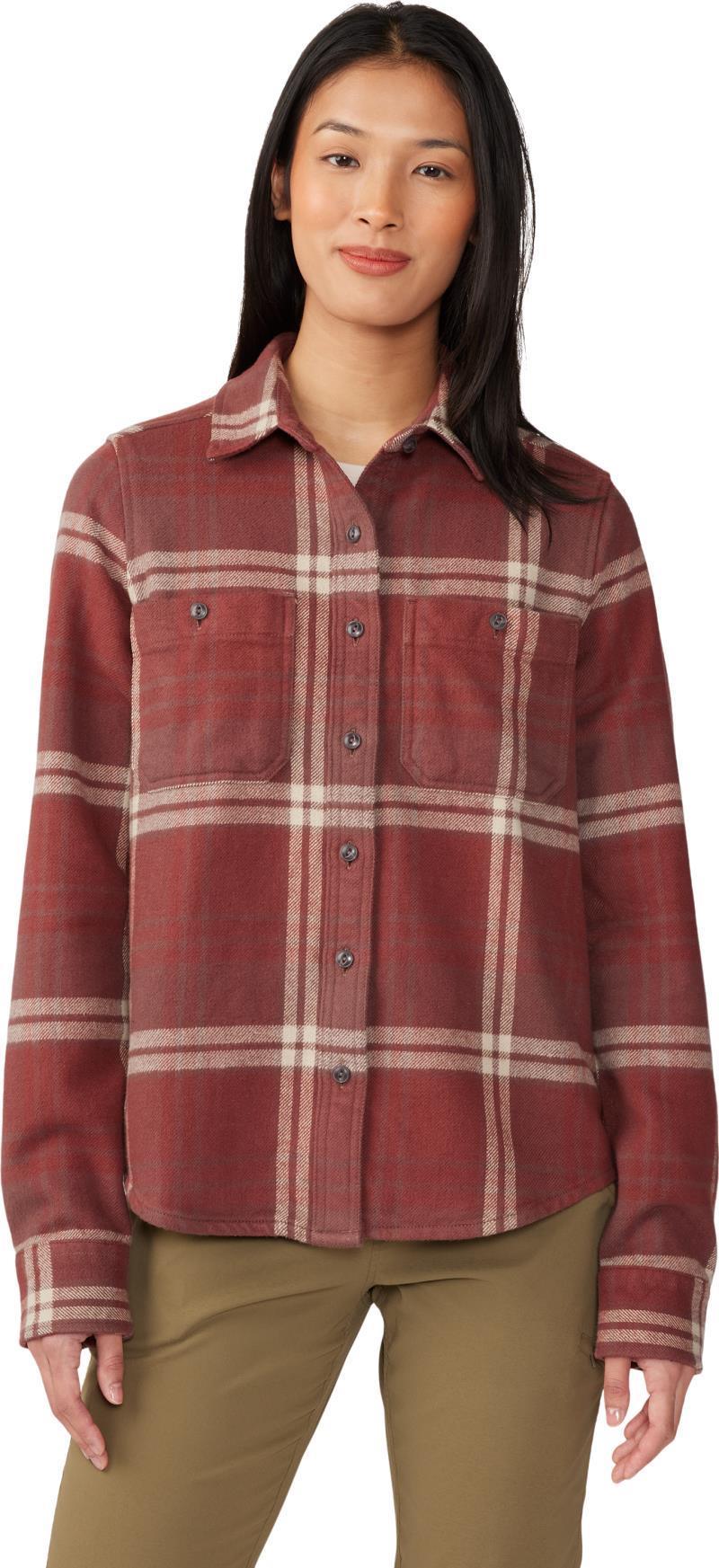 Plusher LS Shirt - Womens - Clay Earth Plaid Print 1