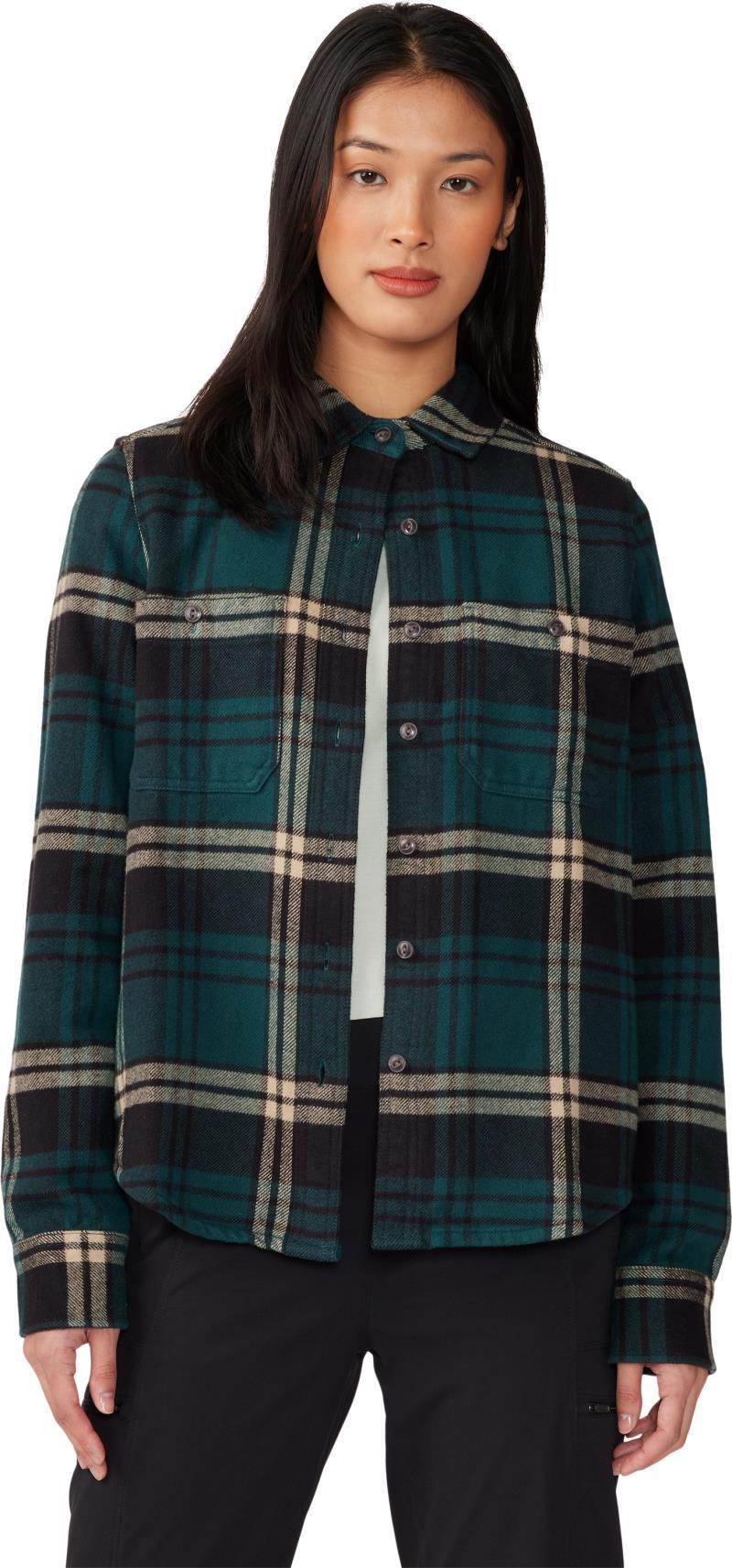 Plusher LS Shirt - Womens - Dark Marsh Plaid Print 4