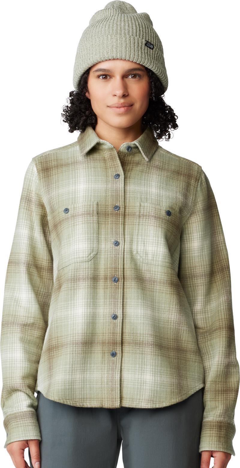 Plusher LS Shirt - Womens - White Sage Ombre Buffalo Check 1