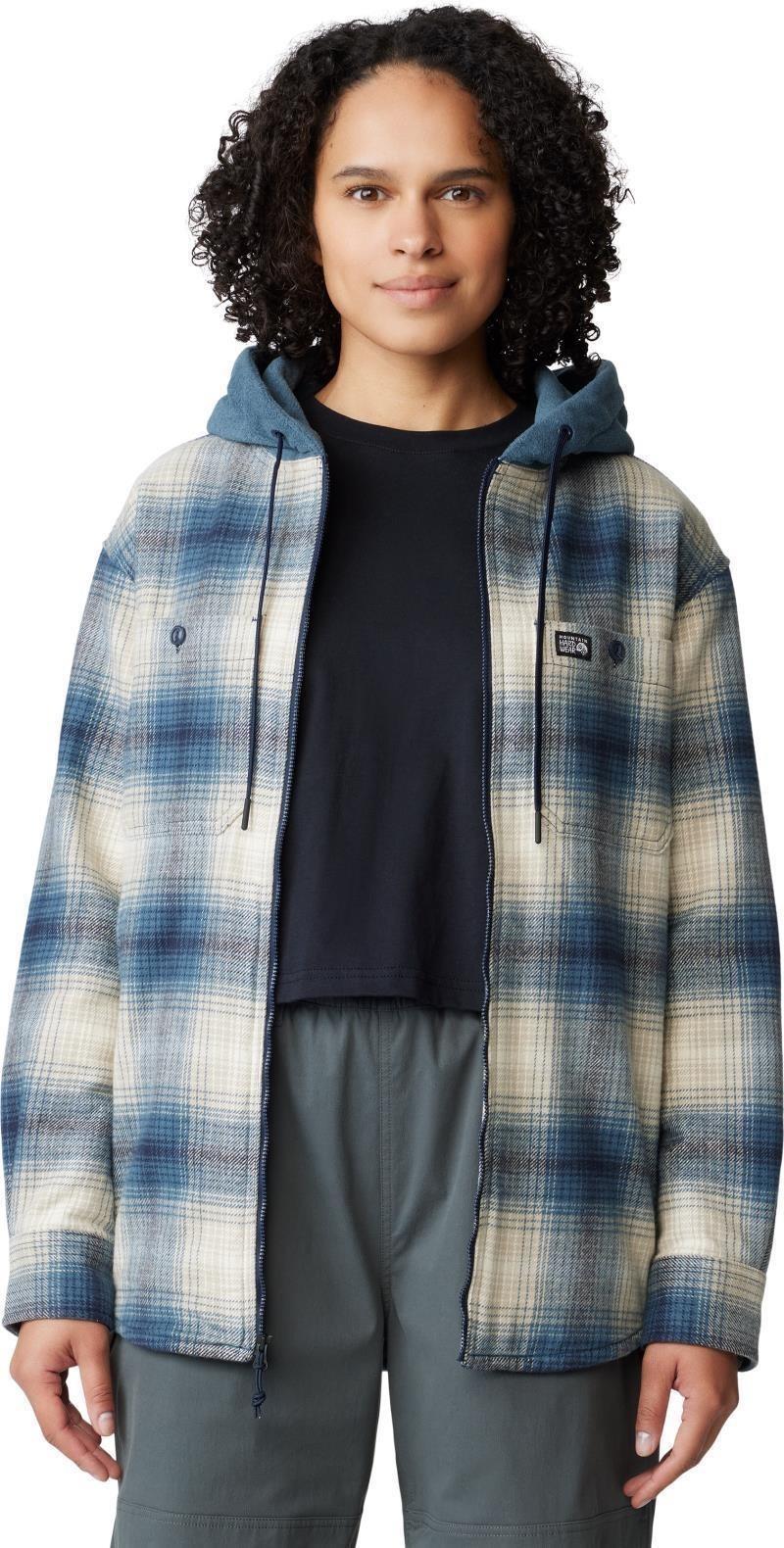 Plusher Microchill Lined Shirt - Womens - adriatic blue ombre buffalo check 1