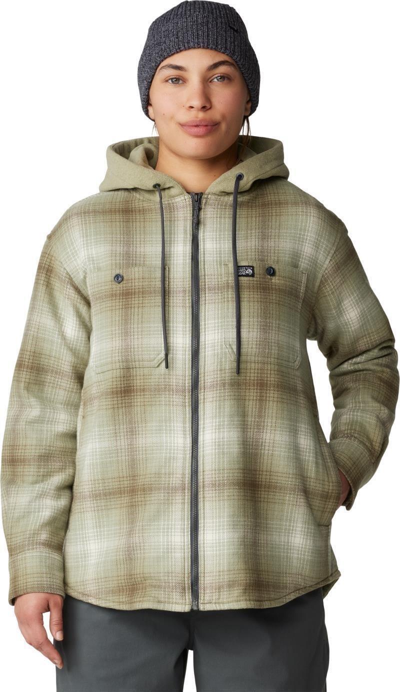 Plusher Microchill Lined Shirt - Womens - white sage ombre buffalo check 1