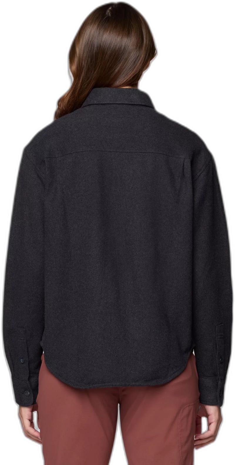 Plusher Relaxed LS Flannel - Womens - black melange 1