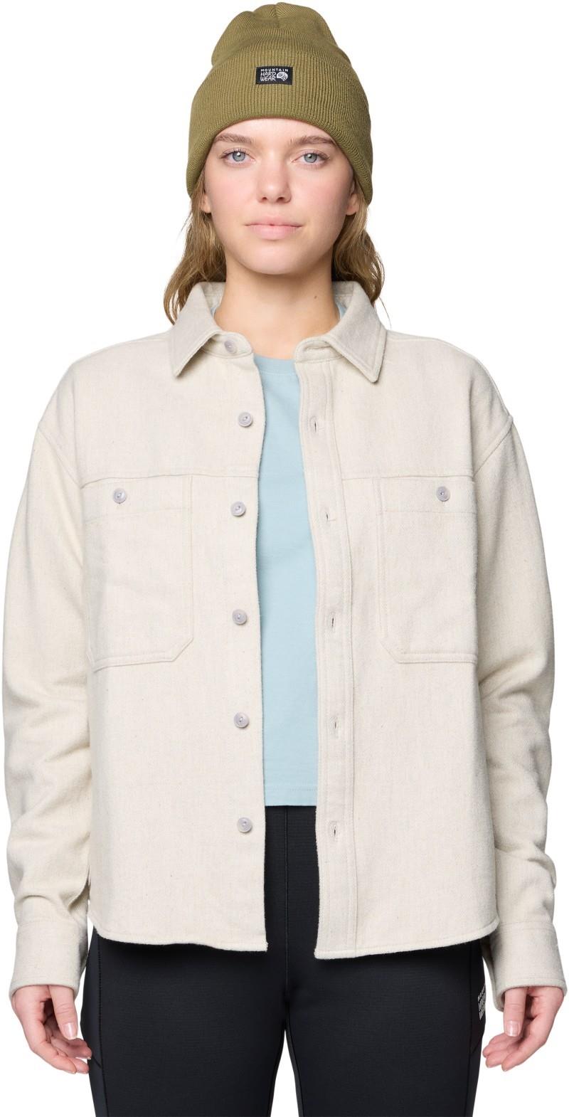Plusher Relaxed LS Flannel - Womens - stone heather 1