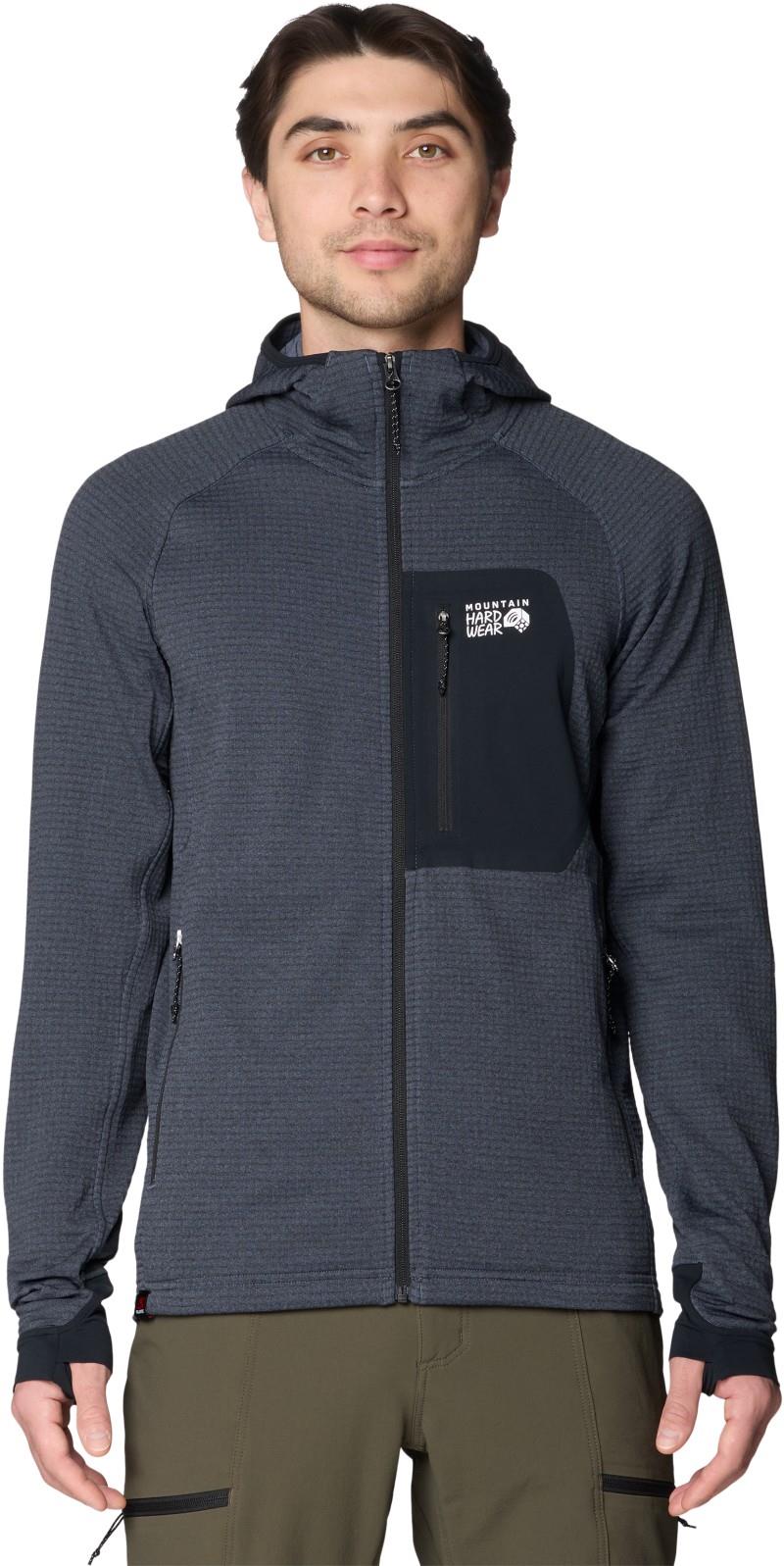 Polartec Power Grid Full Zip Hoody - Mens - blue slate heather 1