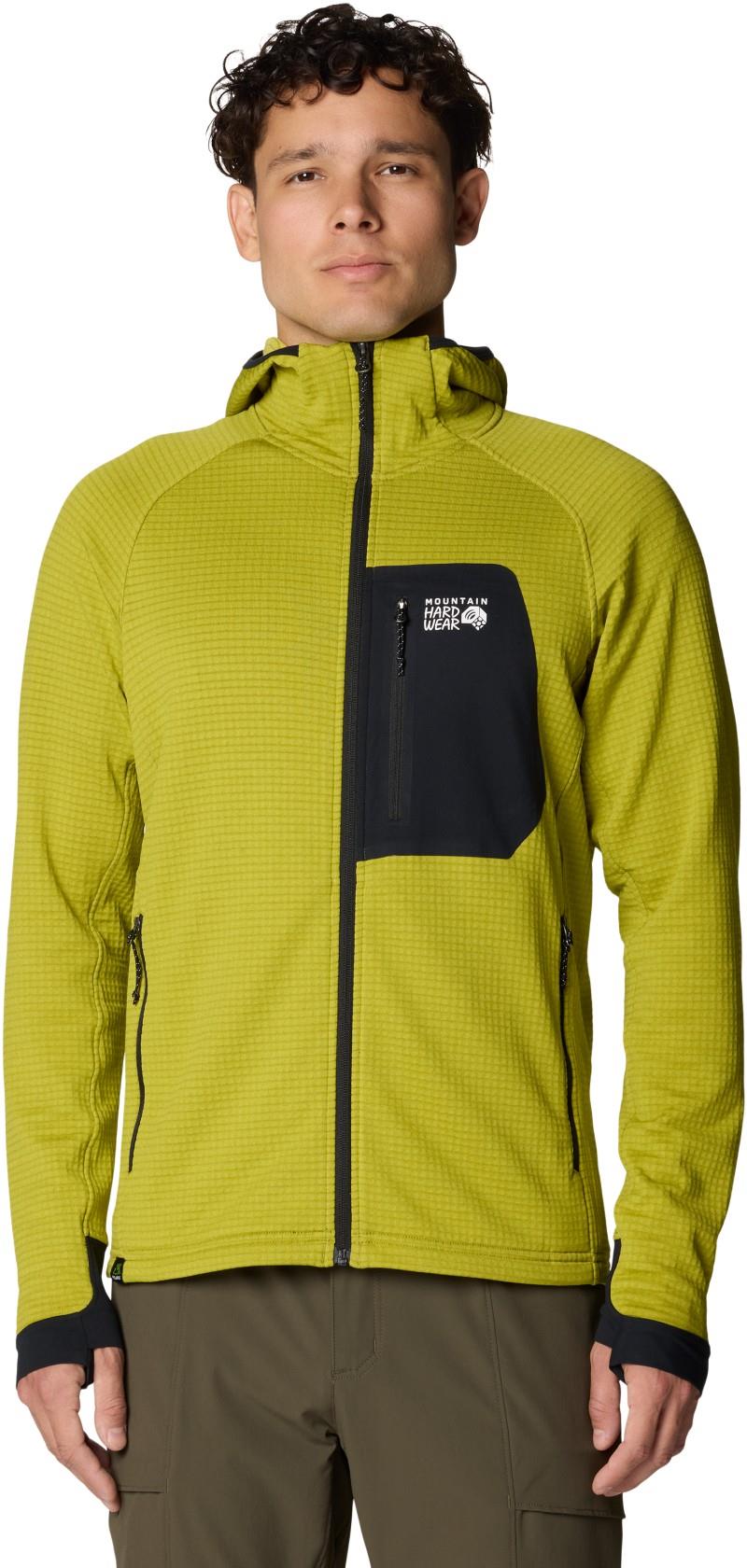 Polartec Power Grid Full Zip Hoody - Mens - python green heather 1