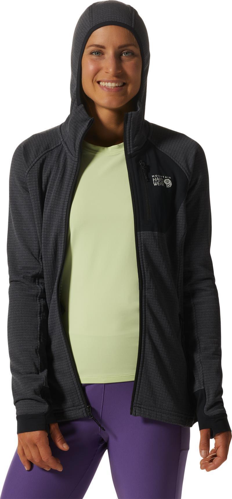 Polartec Power Grid Full Zip Hoody - Womens - Blue Slate Heather 2