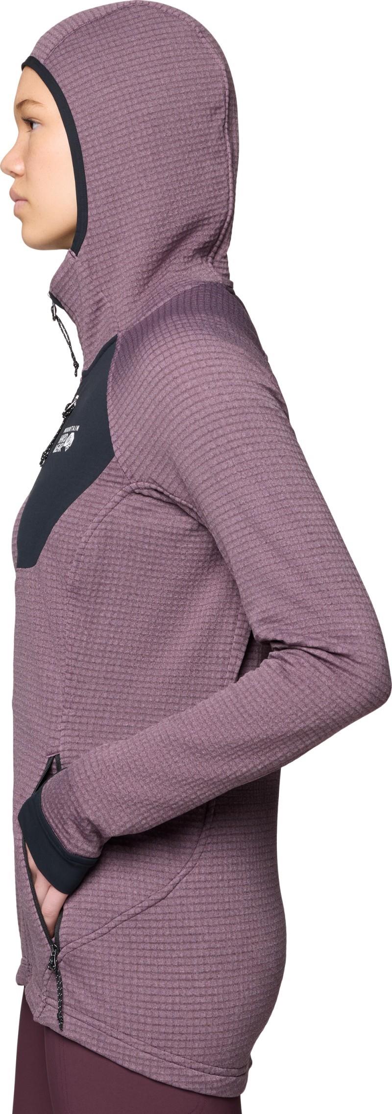 Polartec Power Grid Full Zip Hoody - Womens - blackberry heather / black 1