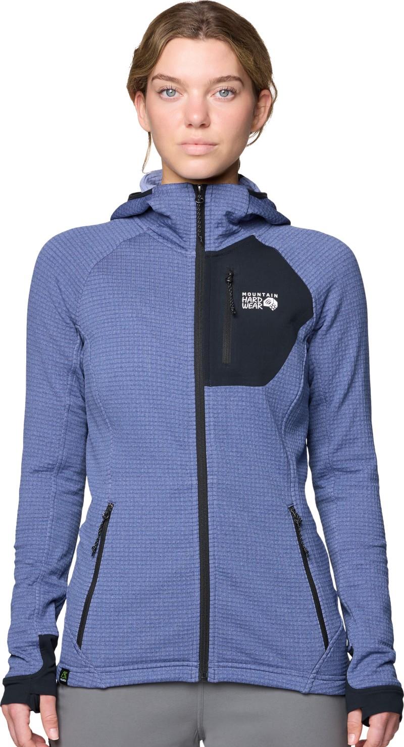 Polartec Power Grid Full Zip Hoody - Womens - lapis dusk heather / black 1
