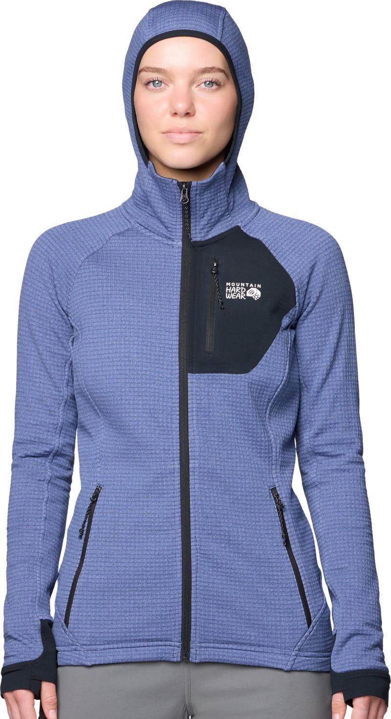 Polartec Power Grid Full Zip Hoody - Womens - lapis dusk heather / black 1