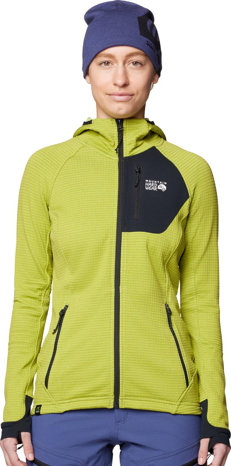 Polartec Power Grid Full Zip Hoody - Womens - python green heather / black 1