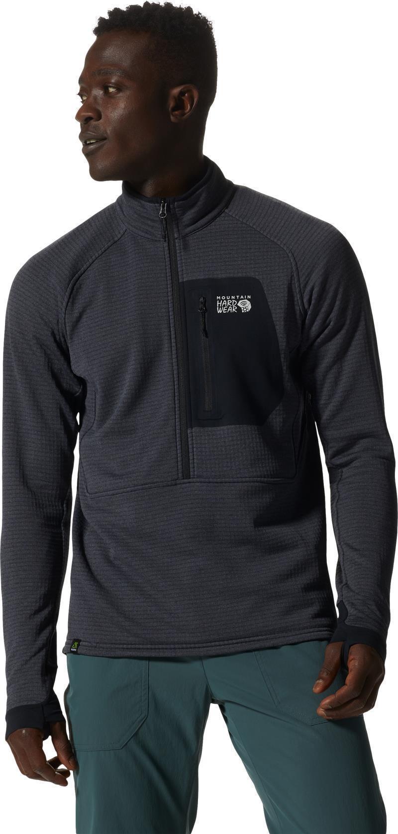 Polartec Power Grid Half Zip Jacket - Mens - Blue Slate Heather 1