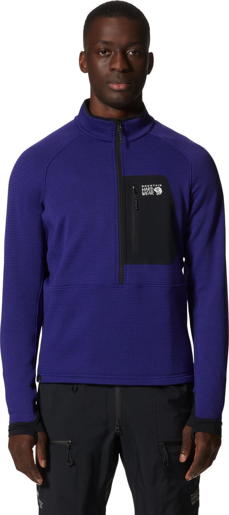 Polartec Power Grid Half Zip Jacket - Mens - Klein Blue Heather 1