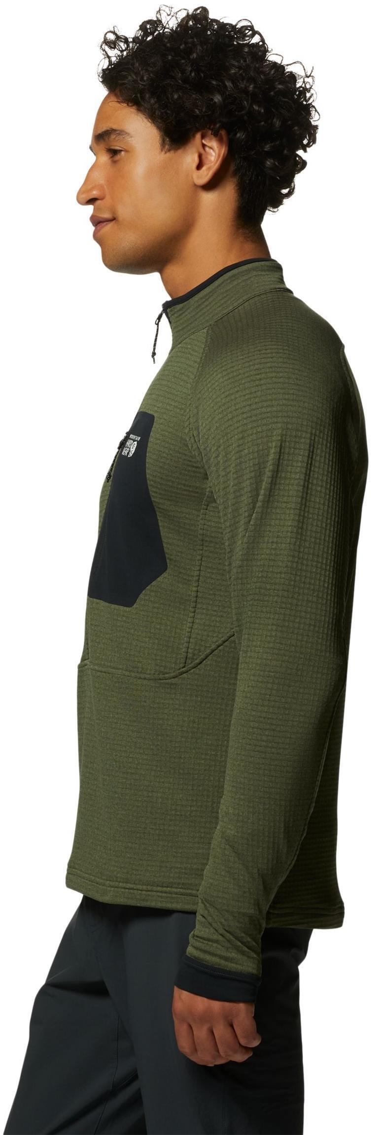 Polartec Power Grid Half Zip Jacket - Mens - Surplus Green Heather 3