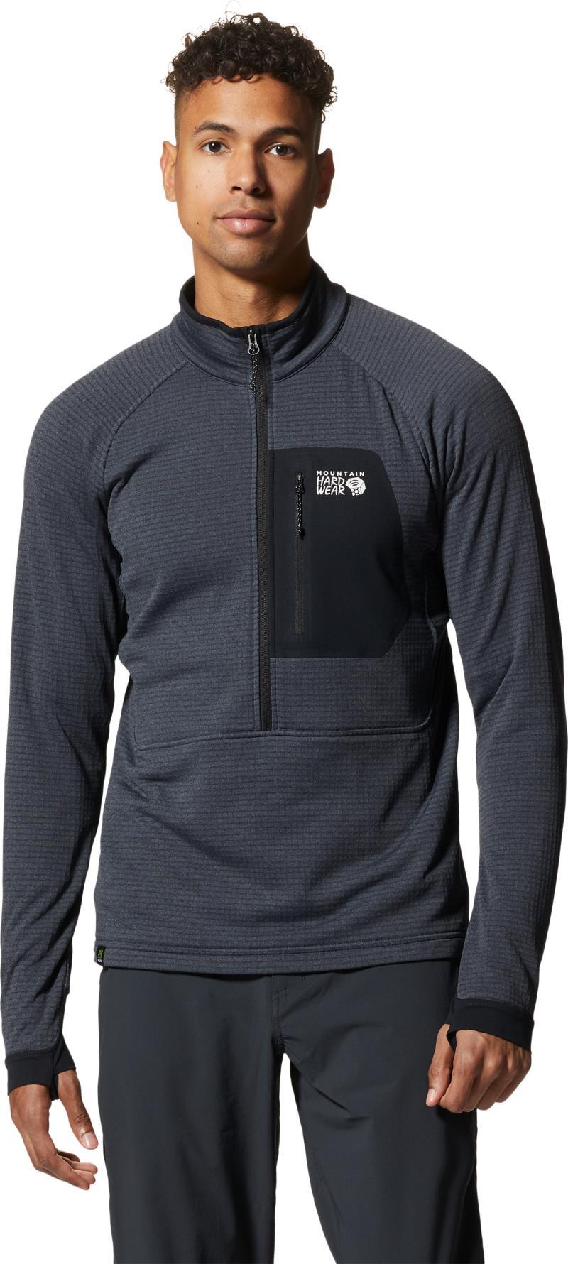 Polartec Power Grid Half Zip Jacket - Mens - blue slate heather 1