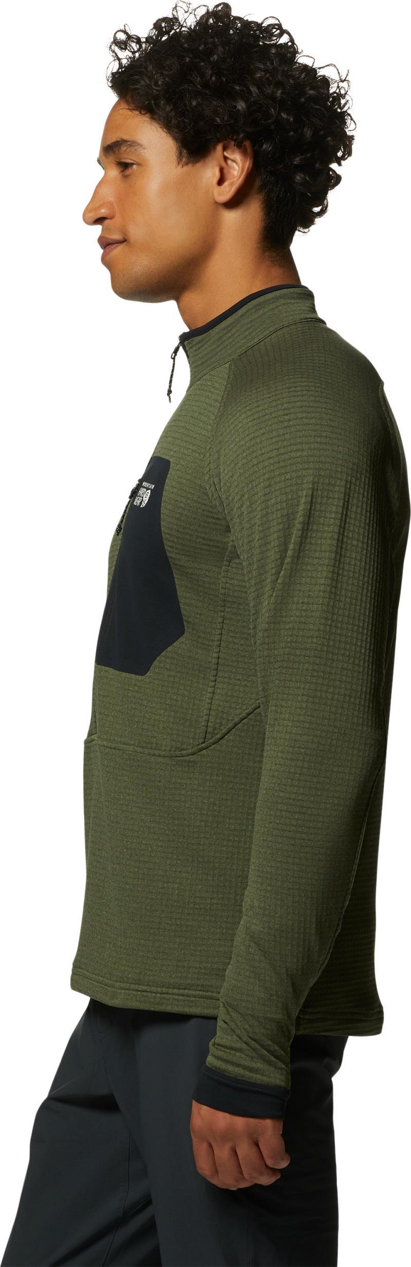Polartec Power Grid Half Zip Jacket - Mens - surplus green heather 1
