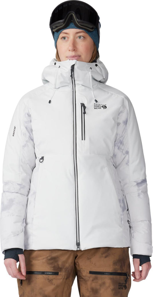 Powder Maven Down Jacket - Womens - MHW White Ice Dye Print 1