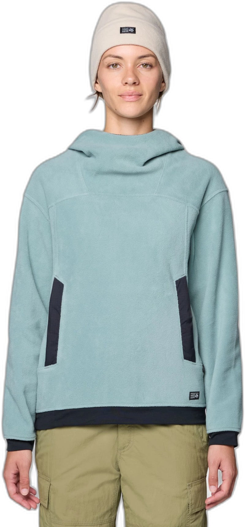 Powder Maven Fleece Pullover Hoody - Womens - blue sage / black 1