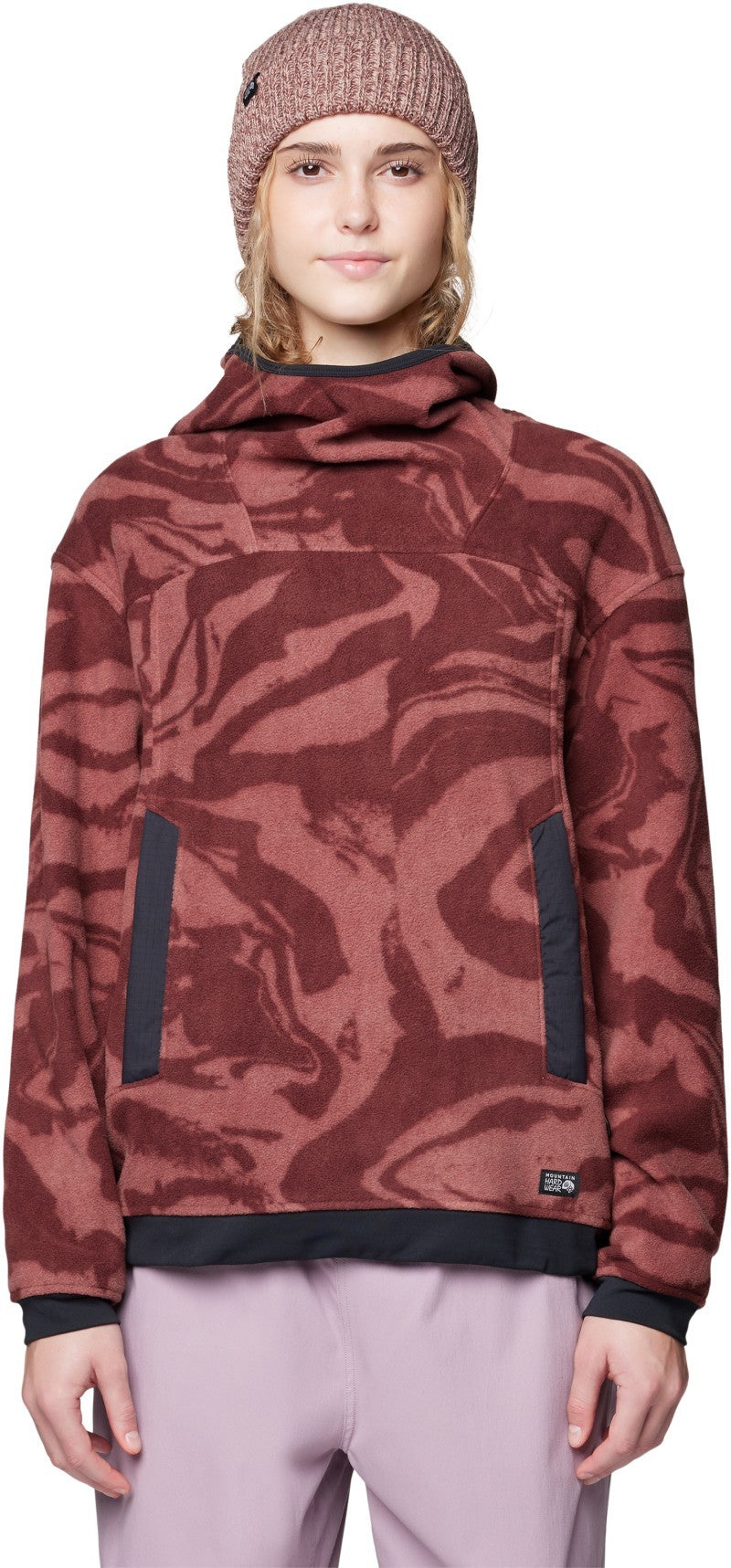 Powder Maven Fleece Pullover Hoody - Womens - bourbon brown rockstrata / black 1
