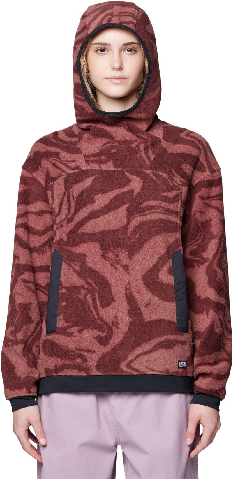 Powder Maven Fleece Pullover Hoody - Womens - bourbon brown rockstrata / black 1