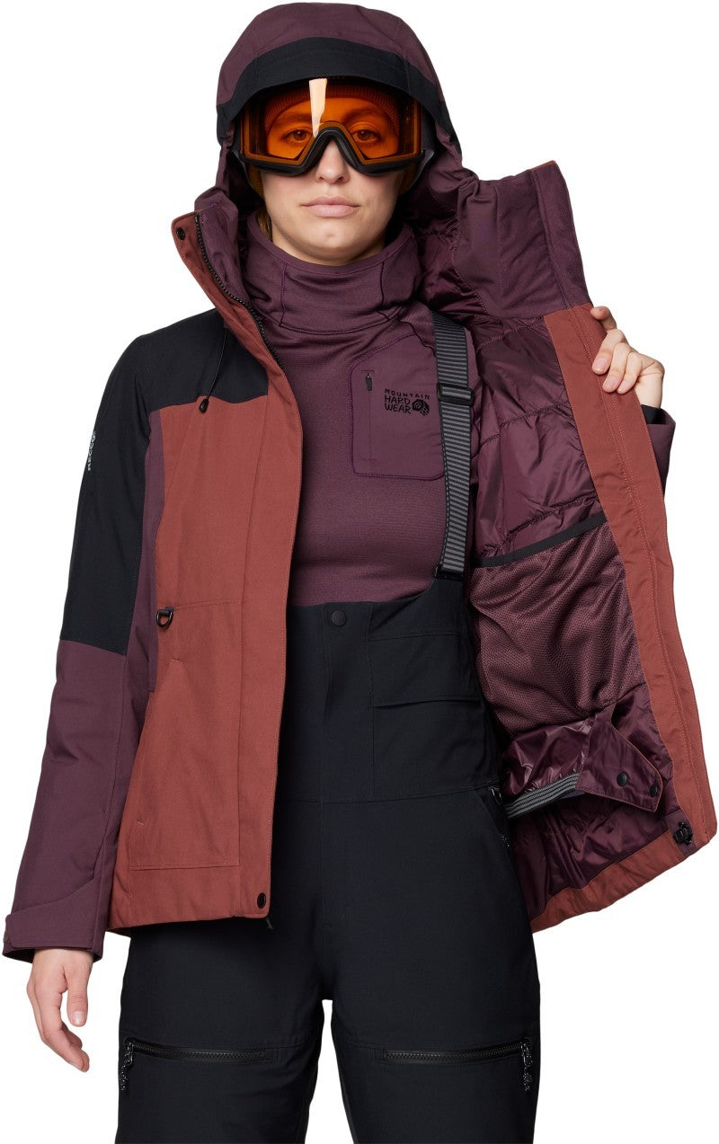 Powder Maven Jacket - Womens - bourbon brown / blackberry / black 1