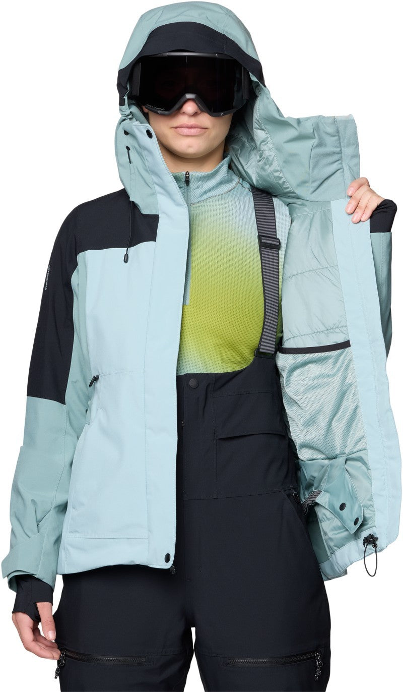 Powder Maven Jacket - Womens - ice shadow / blue sage / black 1