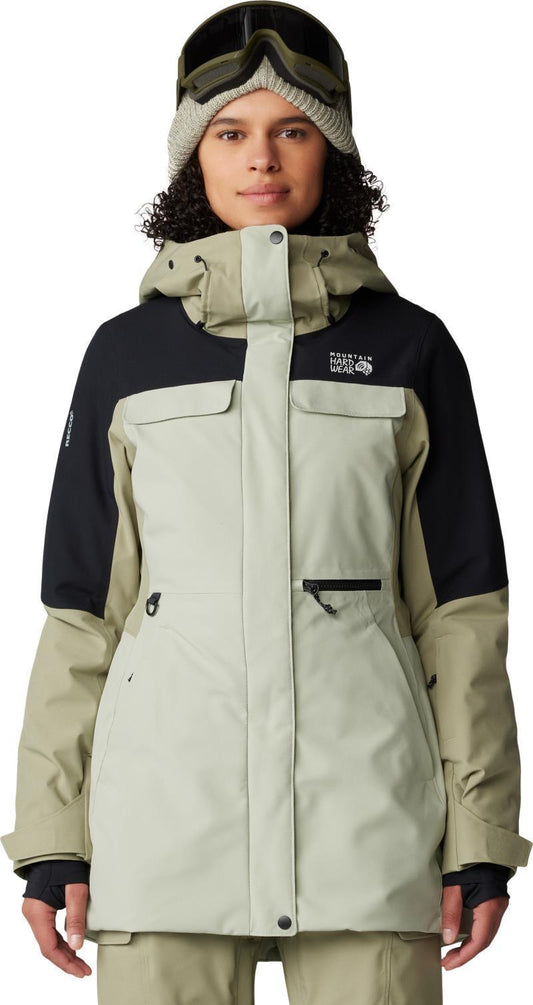 Powder Maven Parka - Womens - White Sage / Mantis Green / Black 1