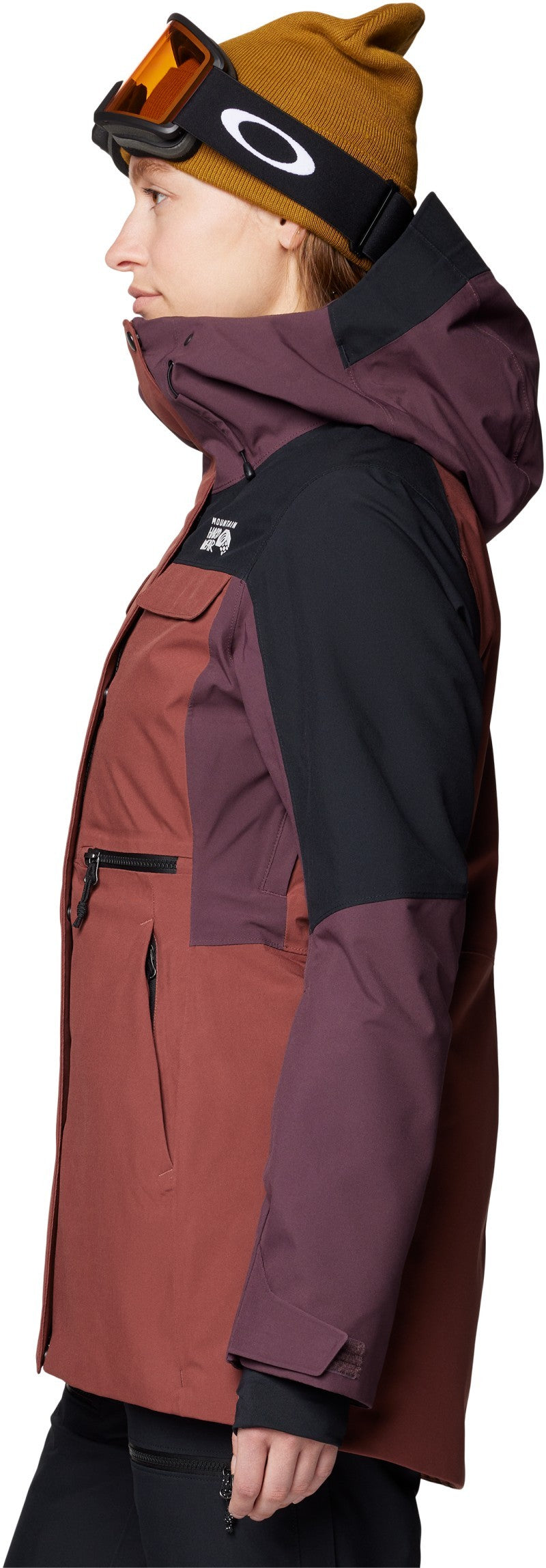 Powder Maven Parka - Womens - bourbon brown / blackberry / black 1