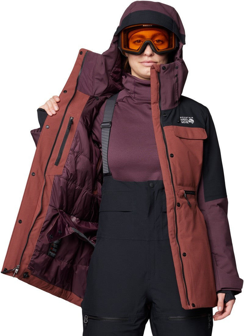 Powder Maven Parka - Womens - bourbon brown / blackberry / black 1