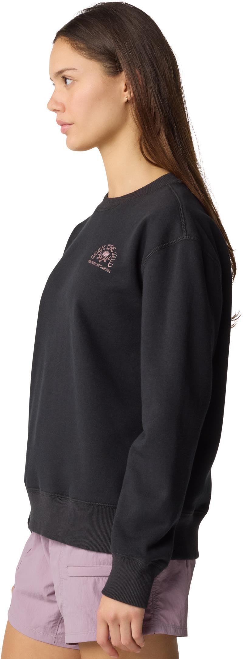 Seek Floral Pullover Crew - Womens - black 1