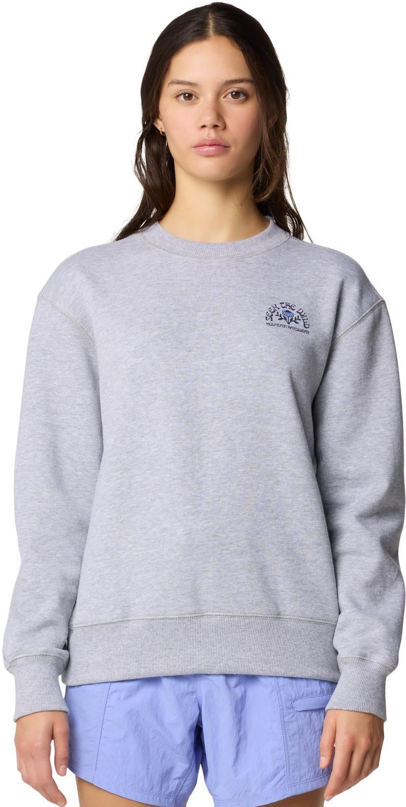 Seek Floral Pullover Crew - Womens - hardwear grey heather 1