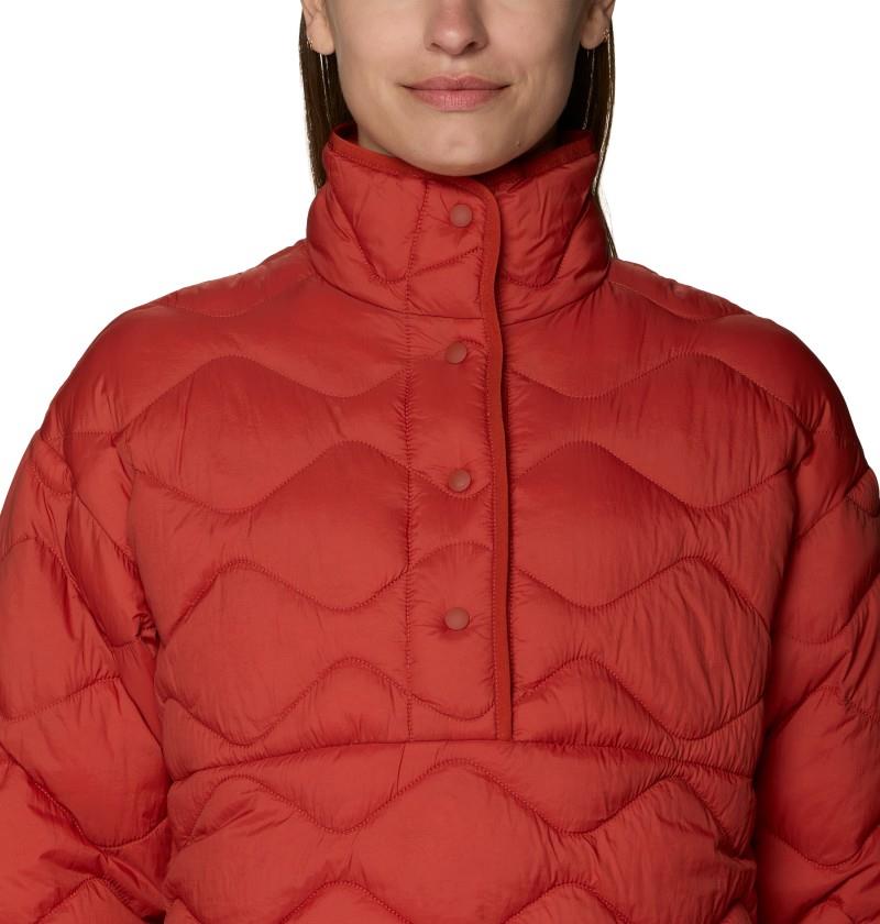 Seek Out Snap Neck Pullover - Womens - mars red 1