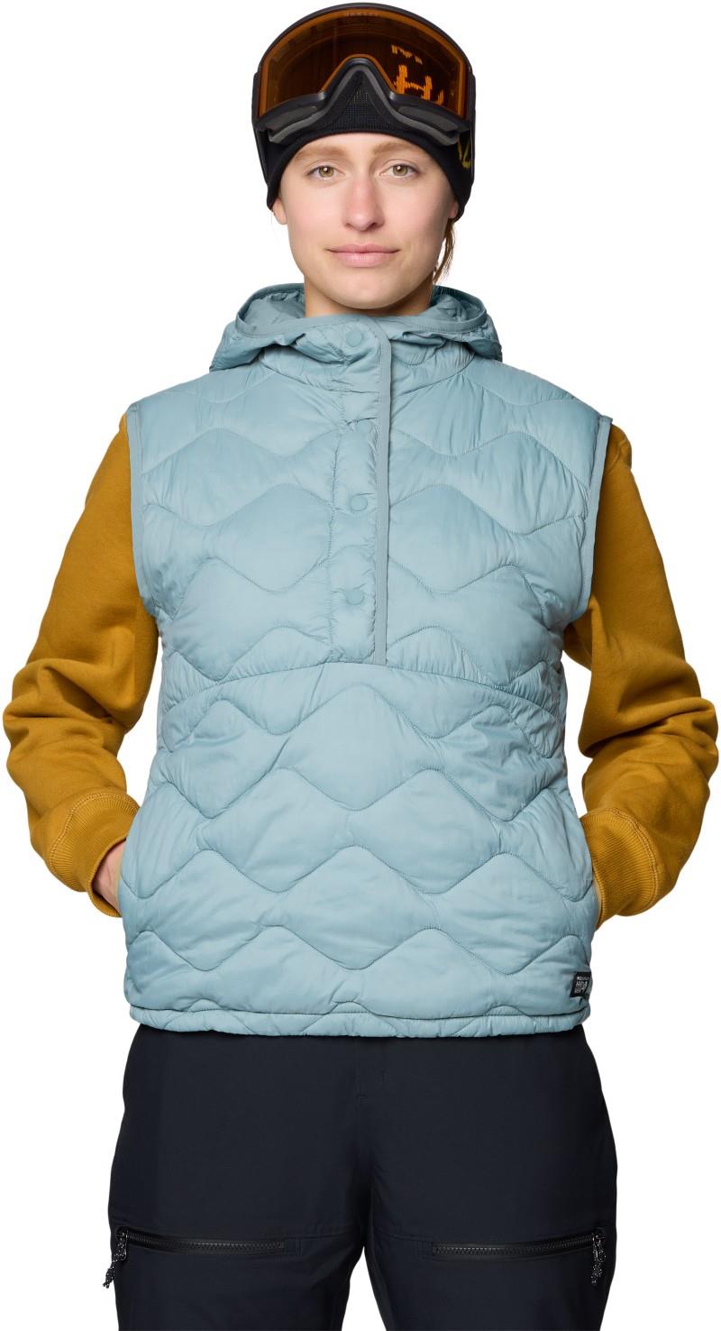 Seek Out Snap Neck Vest - Womens - blue sage 1