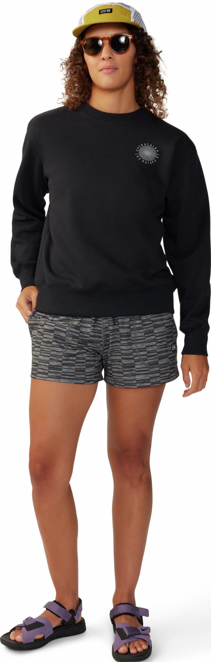 Spiral Pullover Crew - Womens - Black 3