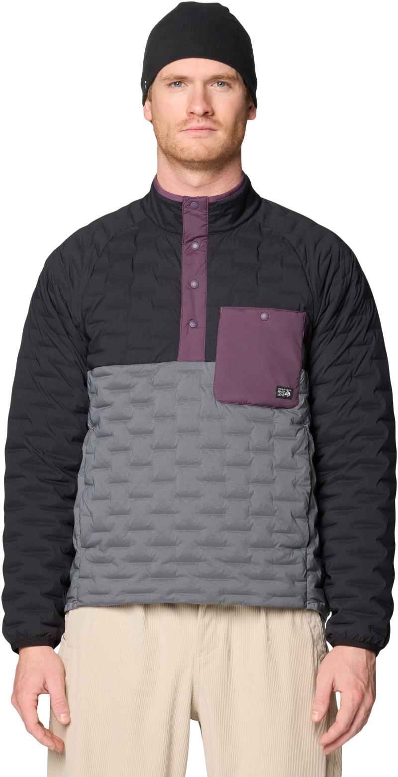StretchDown Light Snap Neck - Mens - foil grey / black / dusty purple 1