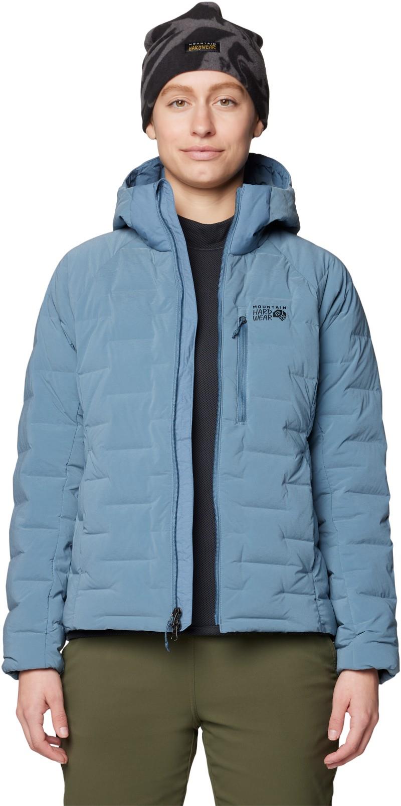 StretchDown Hoody - Womens - adriatic blue heather 1