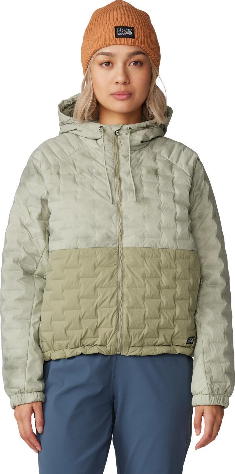 StretchDown Light Full Zip Hoody - Womens - White Sage / Mantis Green 1