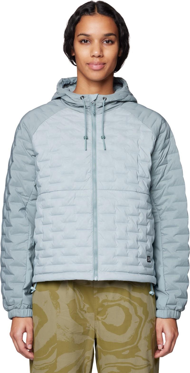 StretchDown Light Full Zip Hoody - Womens - ice shadow / blue sage 1