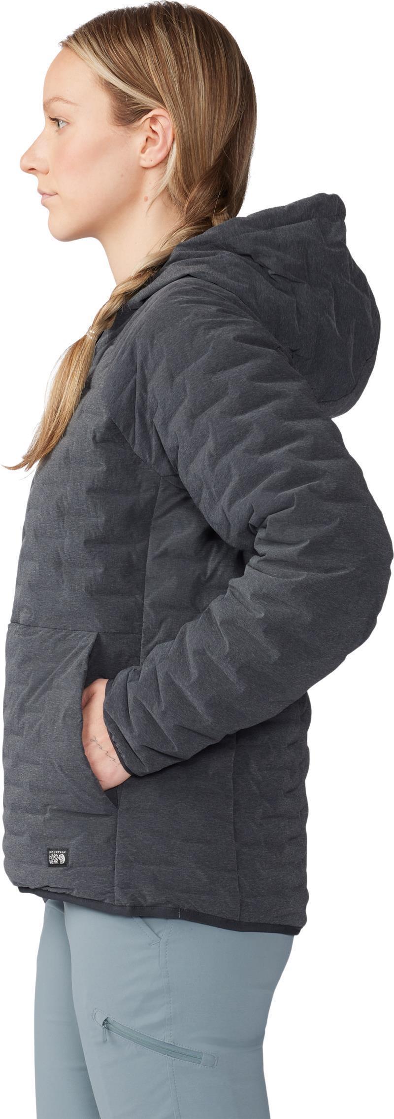 StretchDown Light Pullover Hoody - Womens - Dark Storm Heather 4