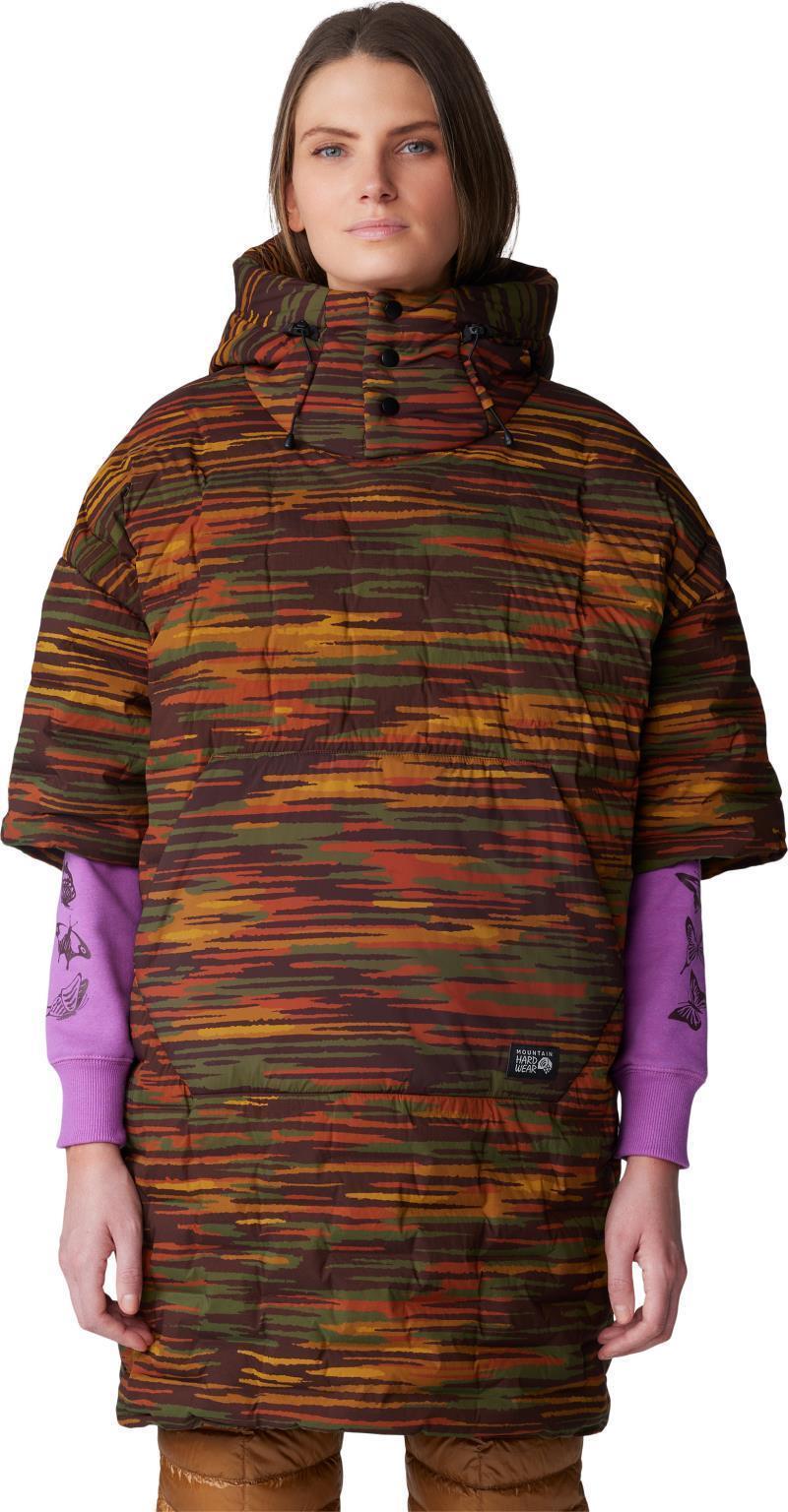 StretchDown Poncho - Iron Oxide Stria Print 1